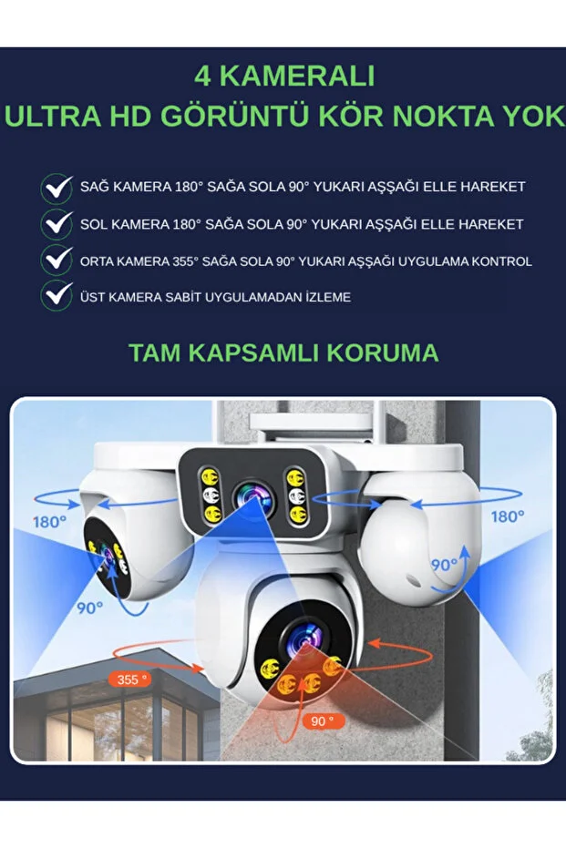 XCAMPRO 8 Kameralı 20MP NVR Güvenlik Kamerası Seti (256GB SSD Dahil) – 4K AOV PTZ Kontrol 7/24 Kayıt